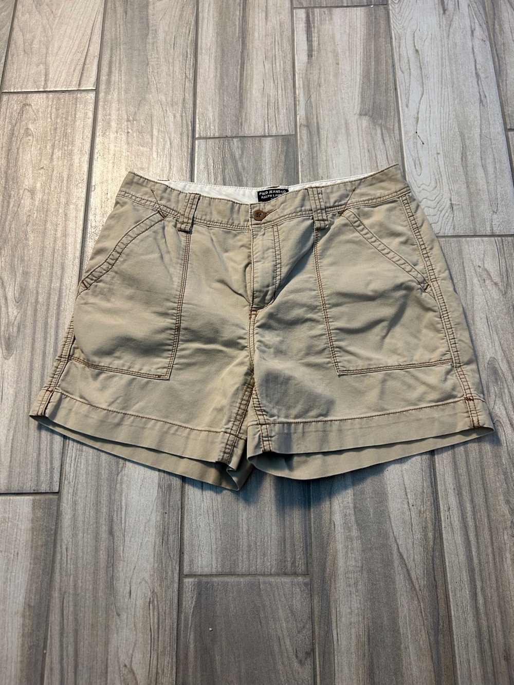 Polo Jeans Co Ralph Lauren 100% Cotton Corduroy Shorts Beige Women’s 10 Classic